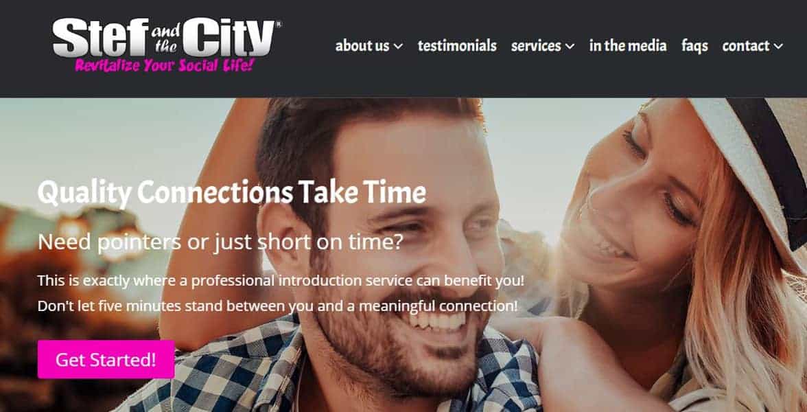 Screenshot of Stef and the City's homepage